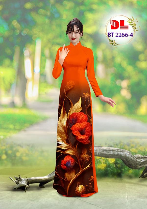 Vải Áo Dài Hoa In 3D Sang Trọng AD BT2266 7